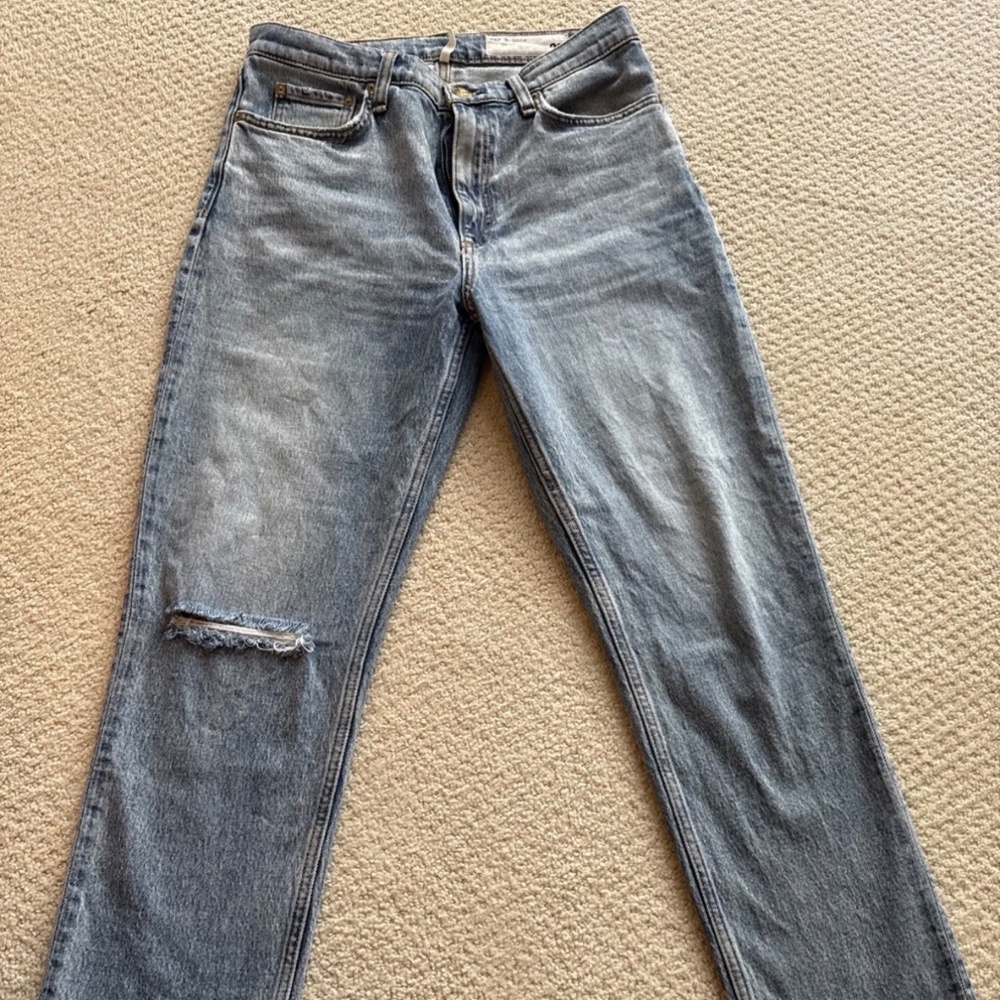 Rag & Bone Women's Size 28 Wren High Rise Slim Straight Jeans Medium Wash